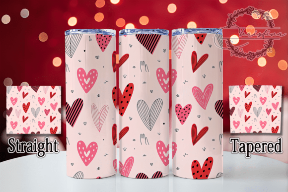 Download Cute Doodle Valentine Hearts Tumbler - Doodle valentine Collection
