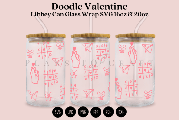 Download Doodle Valentine Libbey Can Glass Wrap - Doodle valentine Collection
