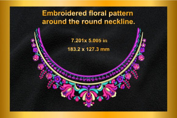 Download Floral Embroidery Necklace Design. - Premium Resources