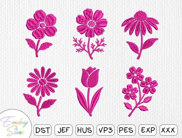 Download Vibrant Magenta Floral Embroidery Bundle - Premium Resources