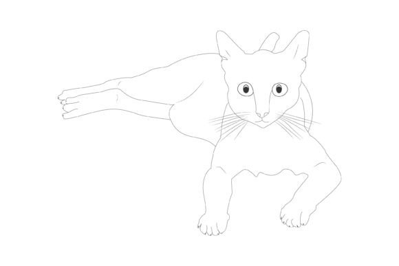 Download Kitty Cat Line Art Vector Illustration - Premium Resources
