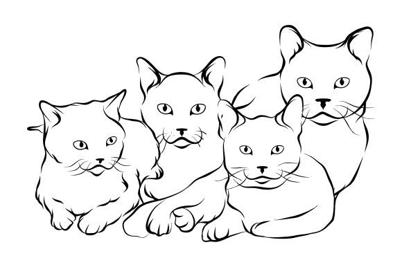 Download Cat Line Art Vector - Cat line art Collection